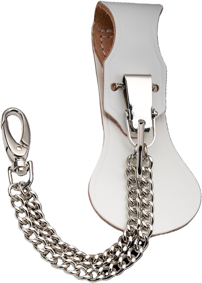 USMC Officer's Sword Frog Bundle Leather Saber Holder with Chrome Metal Chain for Ceremonial Sword