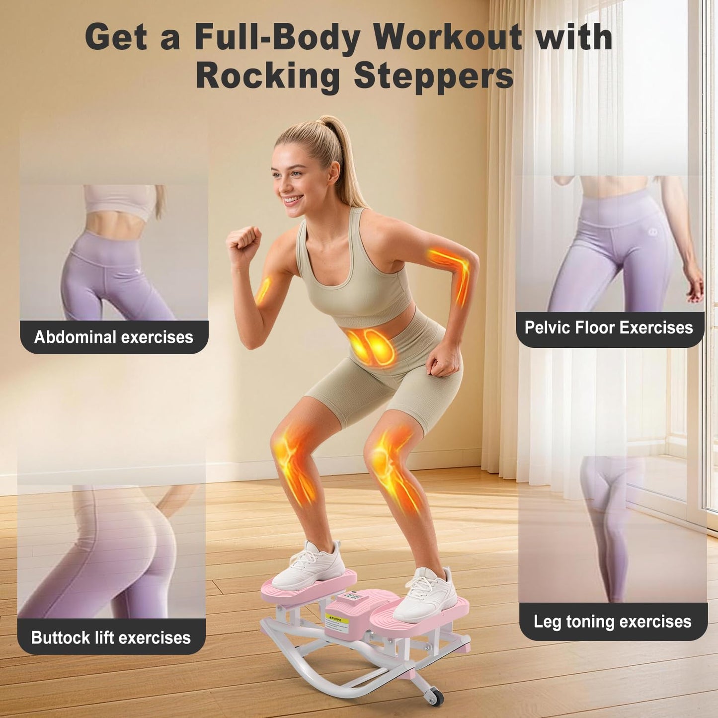 HOTWAVE Rock Stepper, The Rock Stepper Side to Side Exercise Machine – 350 lb Capacity, Oversized Pedals, Low Impact 3D Lateral Stepper for Home Workout