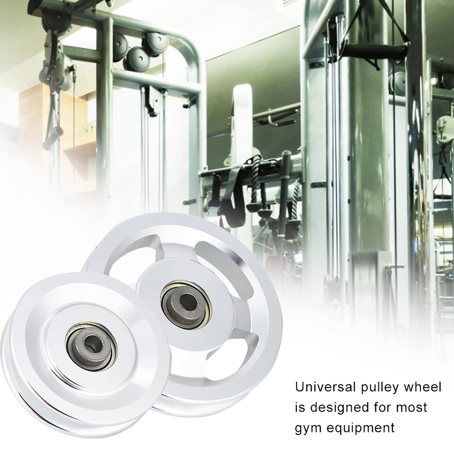 Gym Pulley Wheel for Cable Machine – 114mm Aluminum Alloy Fitness Pulley with Universal Bearing, 90mm Diameter Cable Attachment Compatible with Most Home Gym Systems (USA)