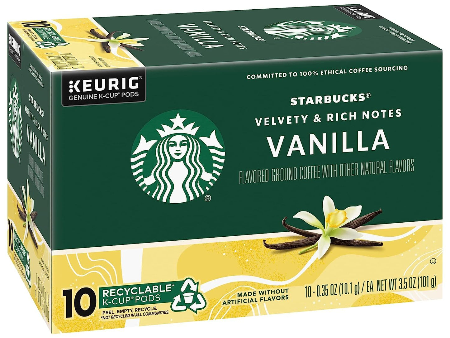 Starbucks K-Cup Pods - Vanilla Flavored Coffee Without Artificial Flavors | 40 Count (4 Boxes)