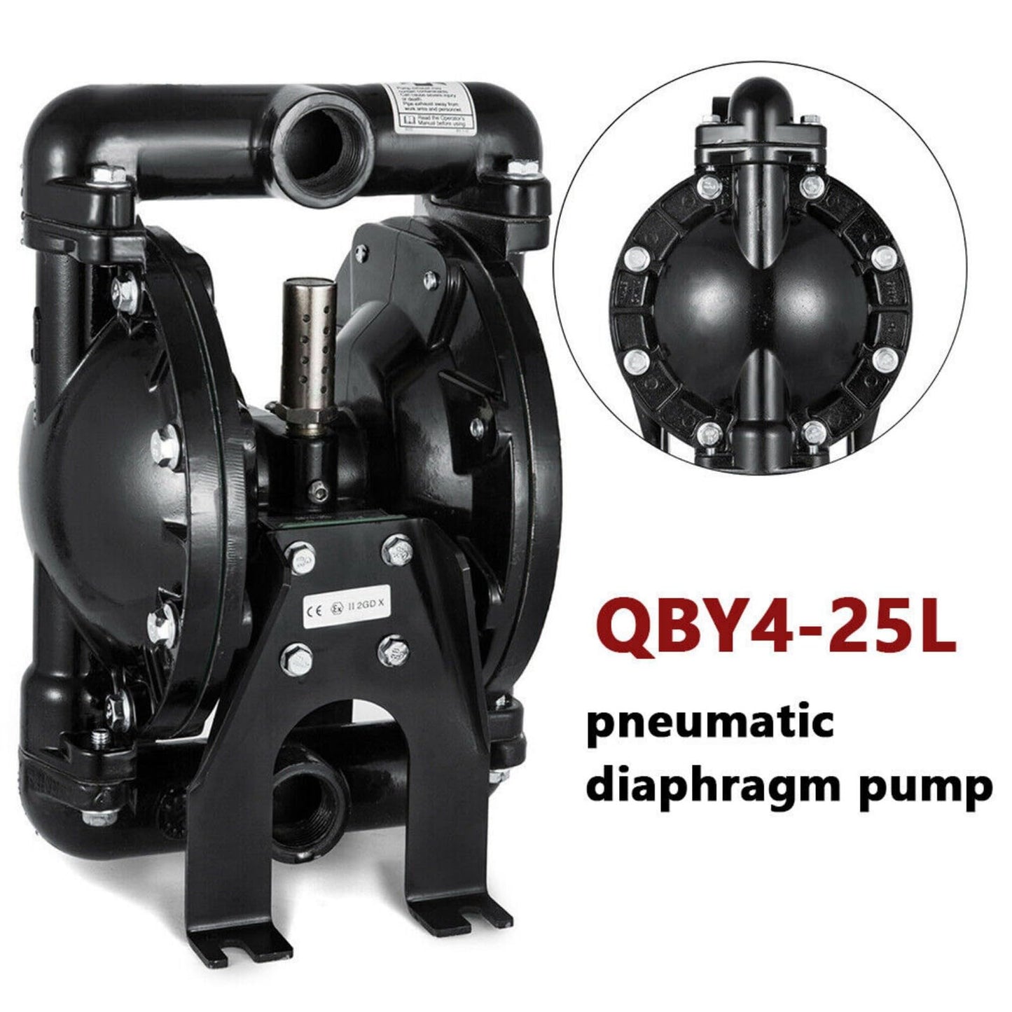 awolsrgiop Air-Operated Double Diaphragm Pump 1" Inlet Outlet Petroleum Fluids, 35GPM 120PSI Diaphragm Pump Up to 150 Degrees F. for Petroleum, Metallurgy, Mining, Coating Material, Printing