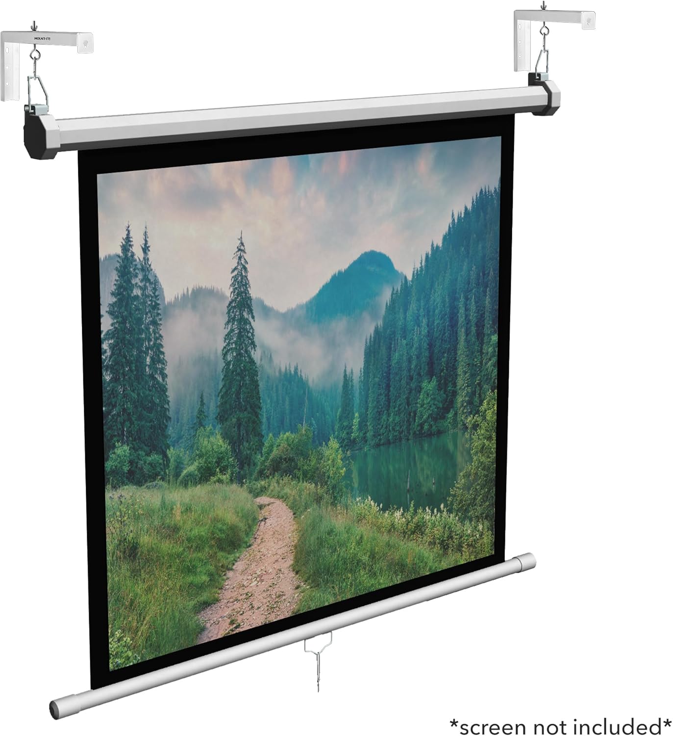 12 inch 1 66 Lb Mount-It! Projector Screen Wall Mount L-Brackets - Extra Large Wall and Ceiling Hanging Mount for Home