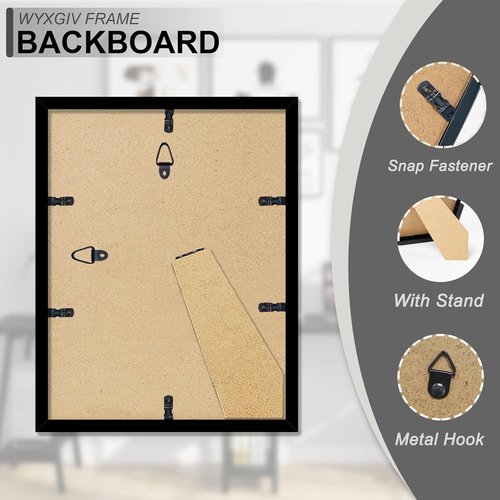 8.5x11 Black Picture Frame Set by [Brand Name] - Durable & Lightweight with High-Clarity Display | 2 Pack