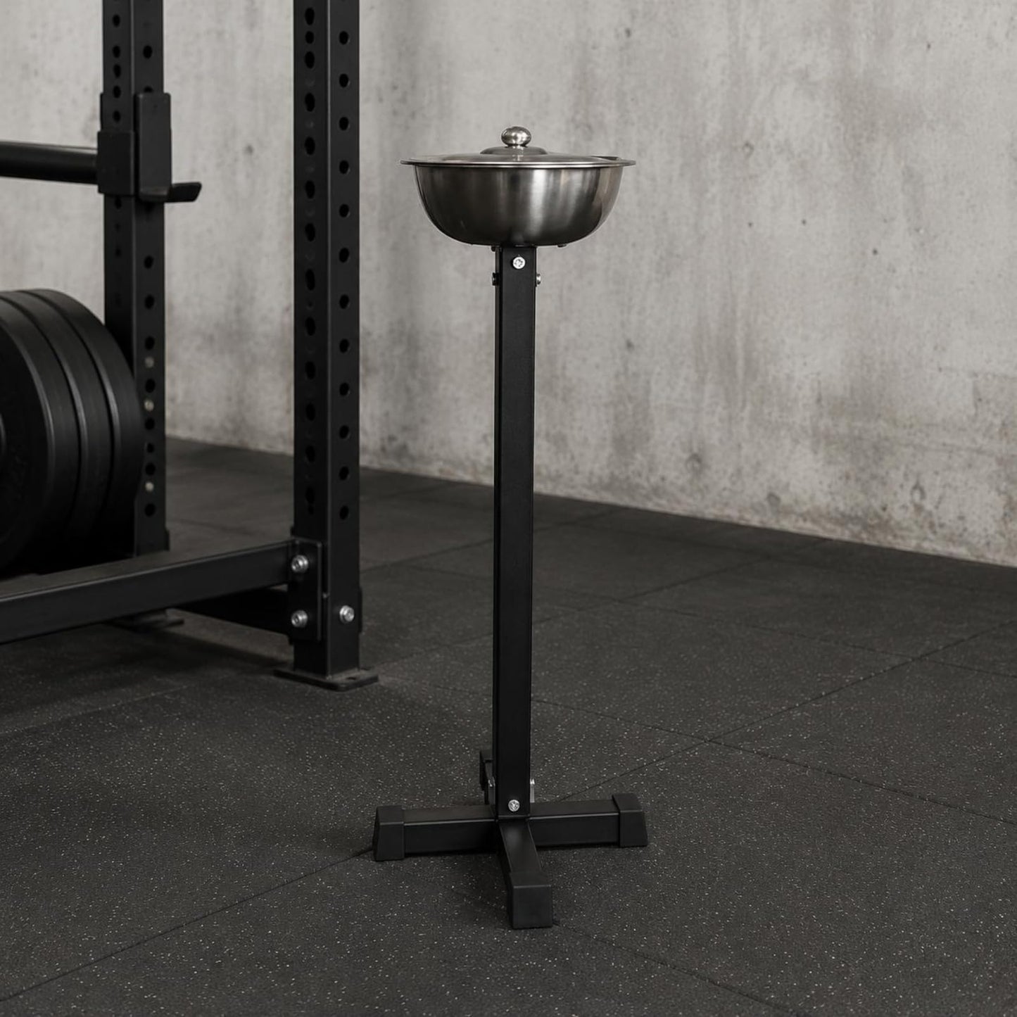 Jinhxofs Chalk Bowl Steel Stand Gym Chalk Stand Mess Reducing Fitness Equipment for Powerlifters