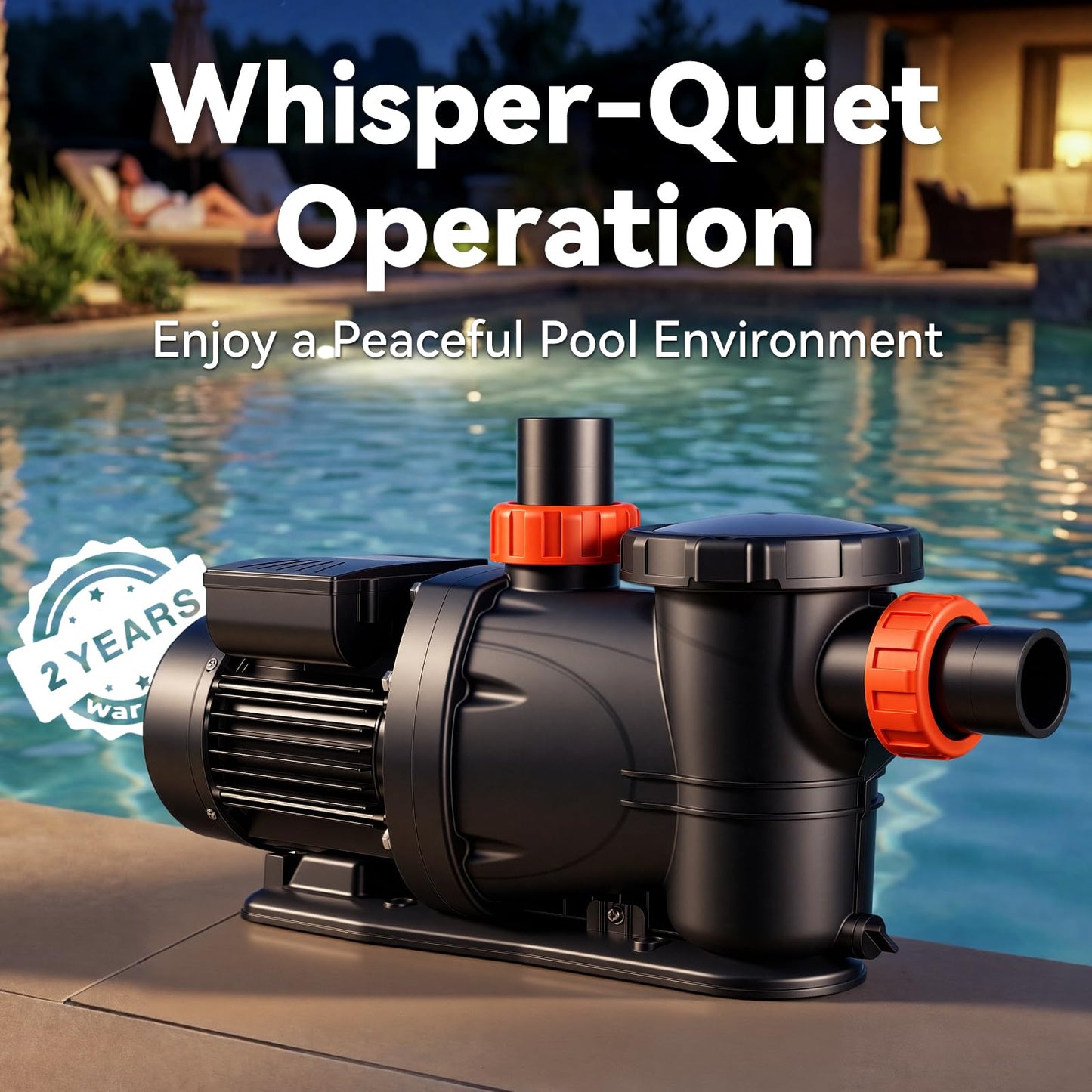 LEO In/Above Ground Pool Pump High Flow Powerful Self Priming Pool Pump,Light Red