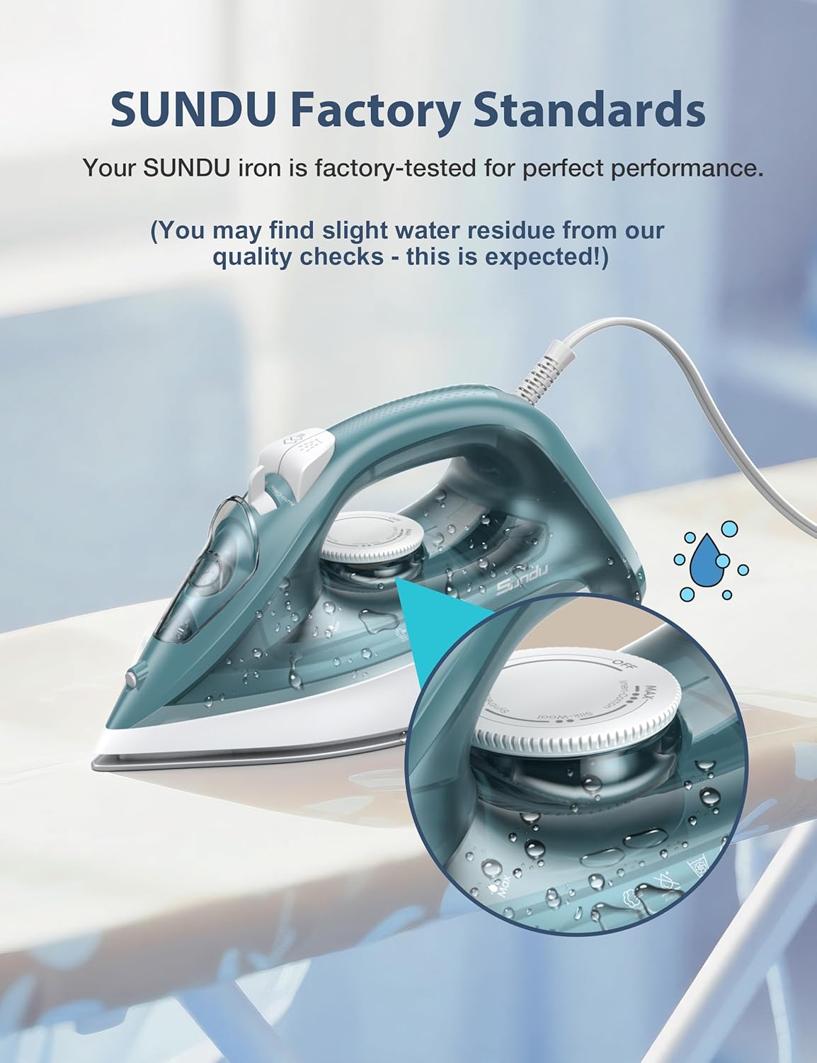 Skiennix Steam Iron - 1500W Ceramic Soleplate, Rapid Heating, Self-Cleaning | Green, 11.84oz Tank