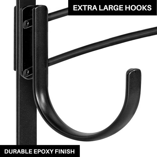 LYNK Professional® Over the Door Hooks - 14 Hook Coat Rack for Towels & Clothes - Black Finish