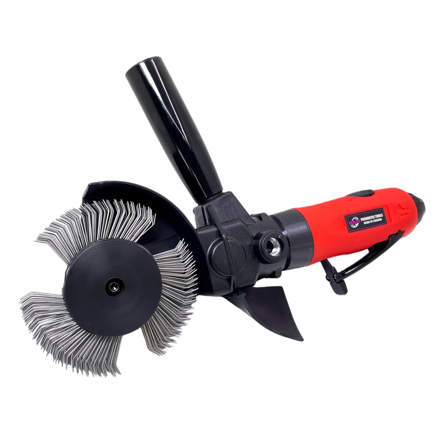 Pneumatic Surface Removal Tool for Remove Derusting Glue, Corrosion, Stripping and Paint Wire Abrasive with 0.7mm Bent Tip Wire Brush Wheel Kit