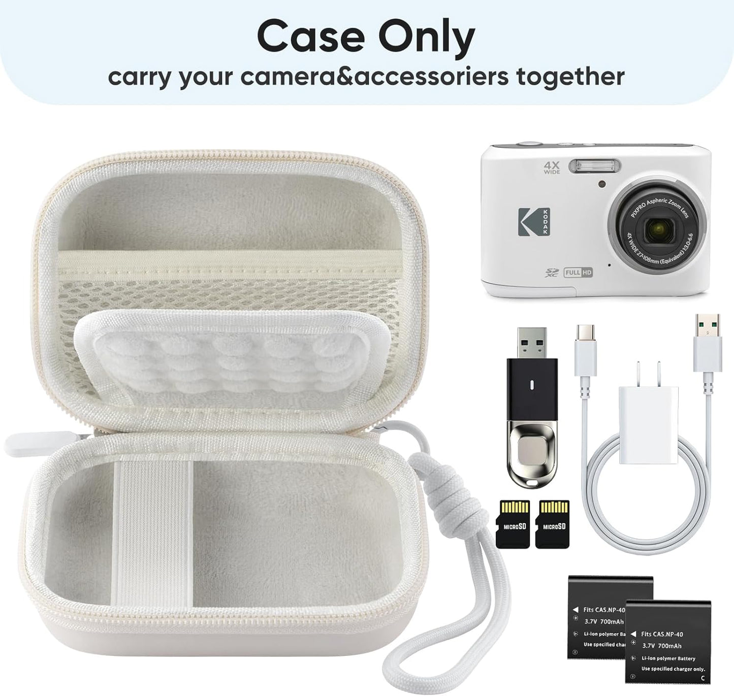 DC403 1080P/ FZ55/ FZ45, Camera Case for Digital Camera CAMKORY FHD KODAK PIXPRO Small Travel Compact Camera Holder