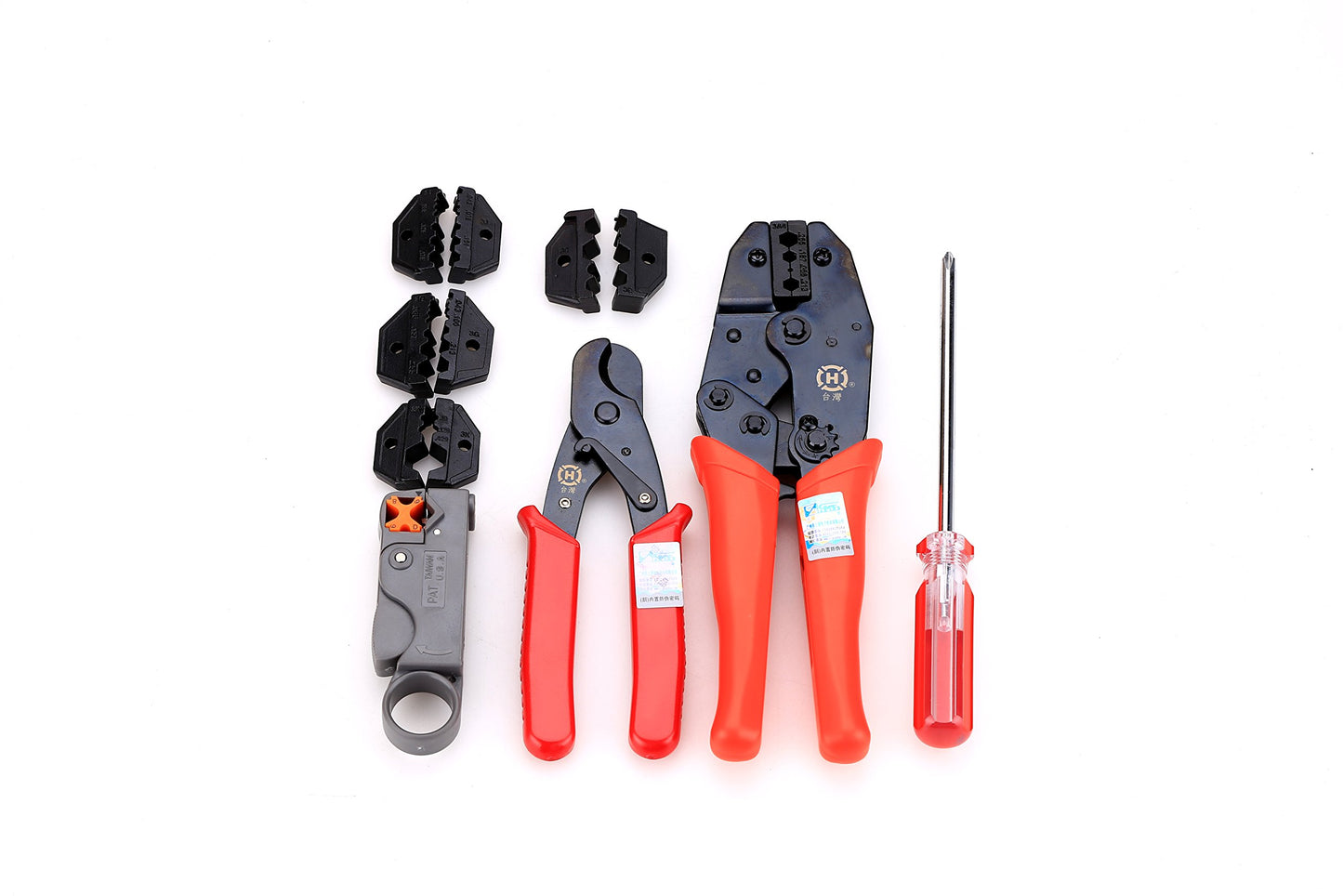 HT-330K Professional and Portable Network Tool Kit Bag, include Crimping Tool, Stripper, Cutter, Screwdriver and Four Crimp Models.