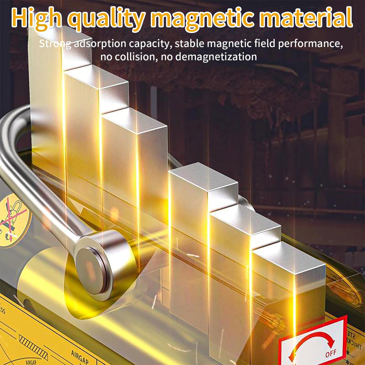 880 lb/400kg Magnetic Lifter, Permanent Magnetic Lifter with Release, for Lifting Plate Steel, Board, Used in Shop Crane, Hoist, Board