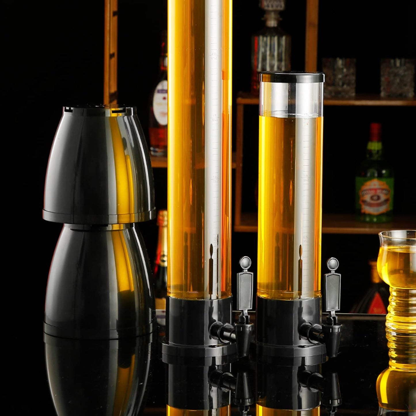 beverage tower 3 litre beer dispenser with tap Beer tower dispenser Multi-function beverage dispenser with clear scale for restaurants and bars Beer vending machine(Color:D)