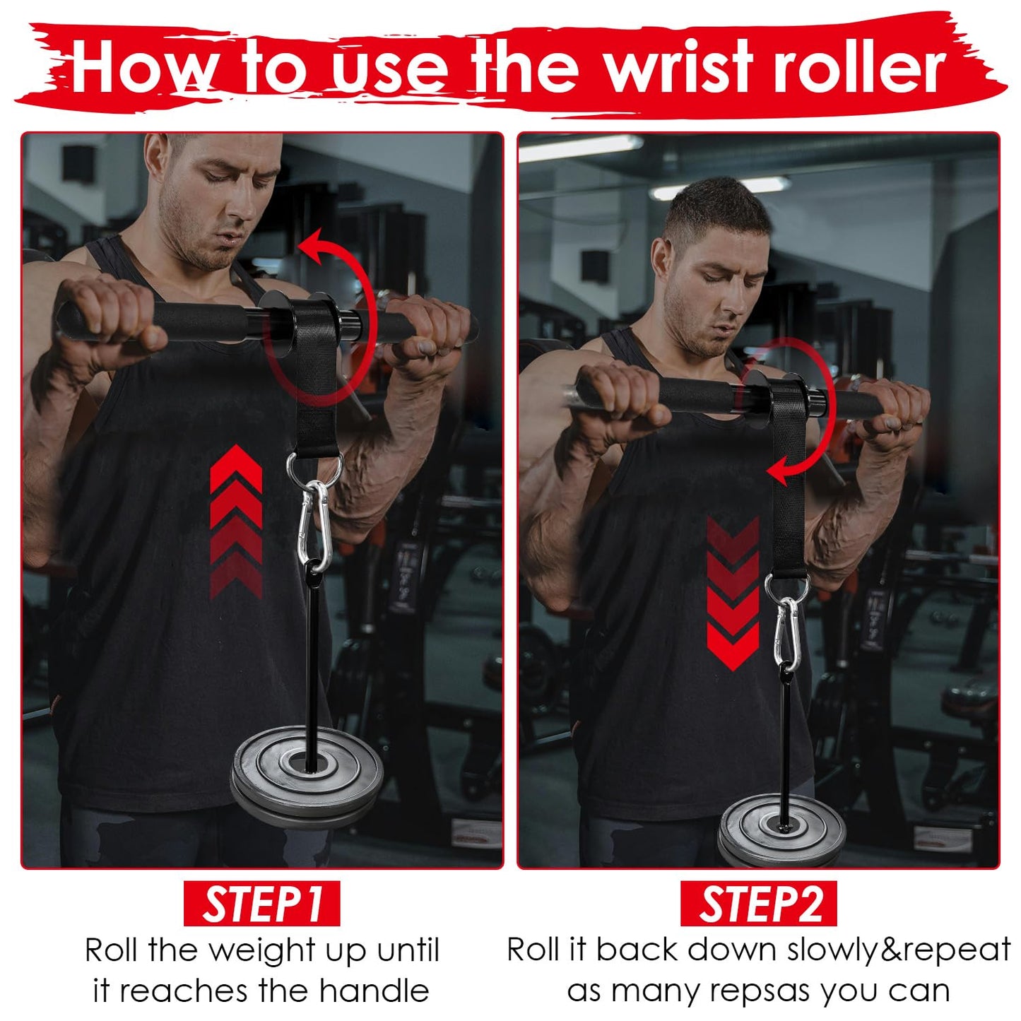Socpuro Wrist and Forearm Blaster Exerciser, Forearm Strengther Wrist Roller Trainer for Wrist/Arm Training Workout (Nylon Webbing)