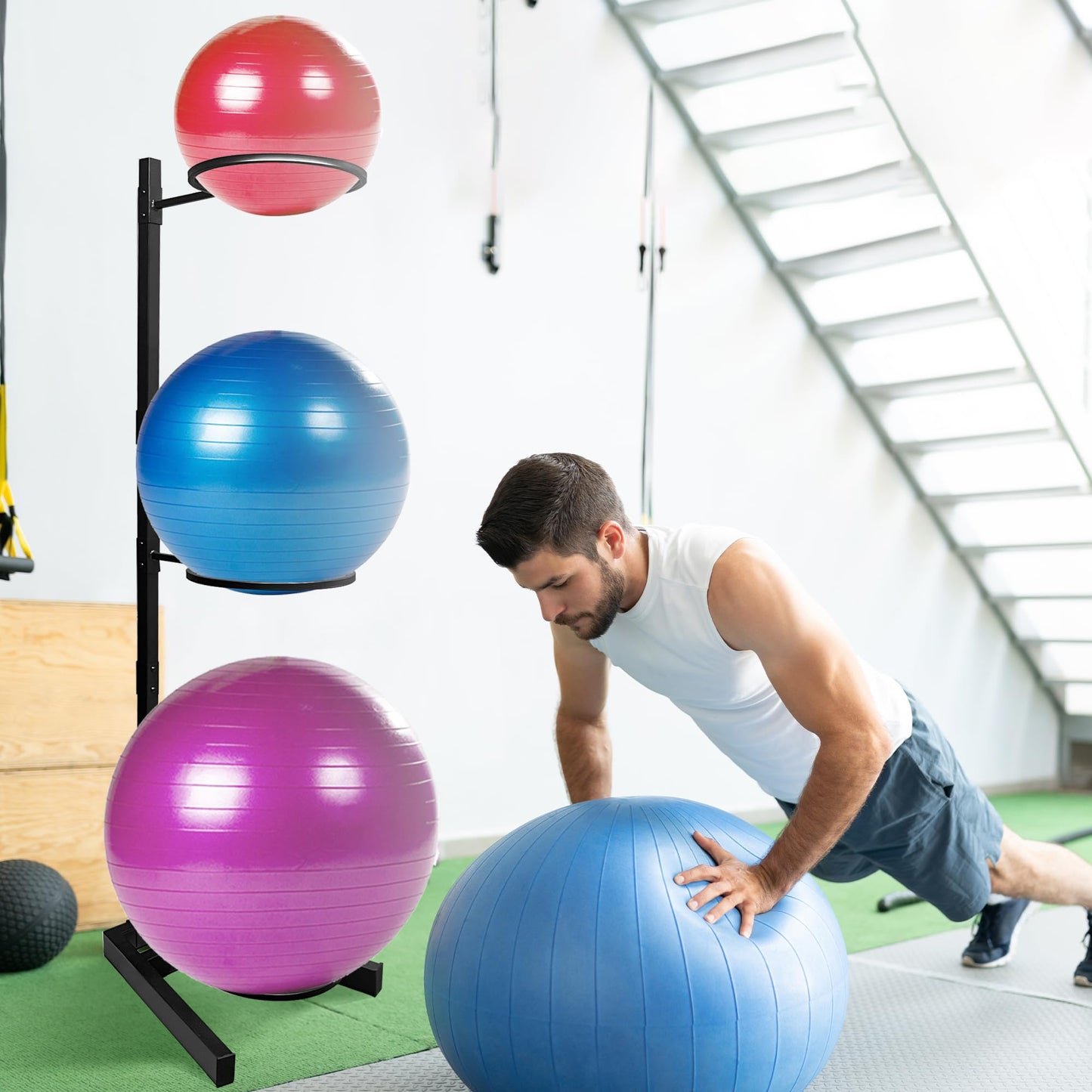 Montex Yoga Ball Holder, Exercise Ball Holder Vertical Storage for Commercial Gym and Home