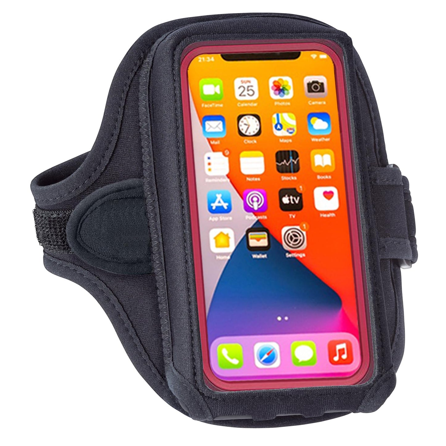 Tune Belt AB92 Cell Phone Armband for Running - Fits iPhone 17/16/15/14/13 Pro Max, Plus, Samsung Galaxy Ultra/Plus/Note and Large Phones with Protective Cases, Sweat-Resistant Exercise Holder (Black)