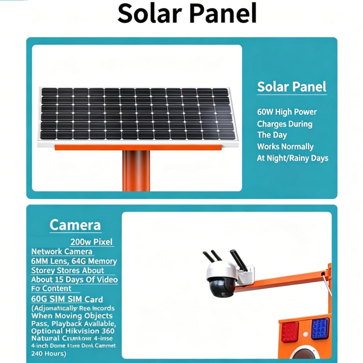 Outdoor Solar Fire Warning Voice Prompt Pole, IP65 Waterproof Solar Powered Forest Fire Prevention Speaker, Infrared Motion Induction Automatic Voice Broadcast Device for Wildfire Safety Monitoring