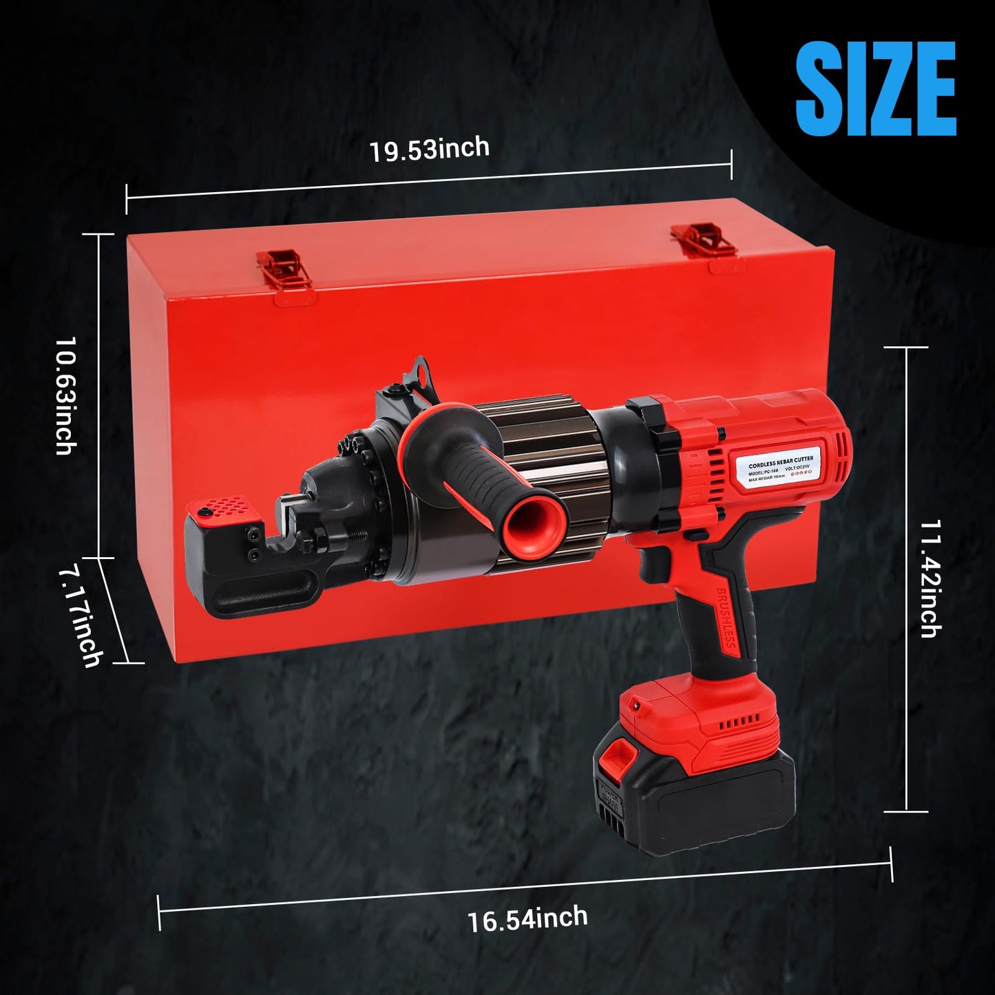LOSCHEN 360-degree Rotation Cordless Rebar Cutter,Portable Handheld Rebar Cutting Saw,Electric Hydraulic Rebar Cutter,Cutting up from 3/20" #3 to 5/8" #5 (4-16mm) Rebar (Li-ion Battery Version)