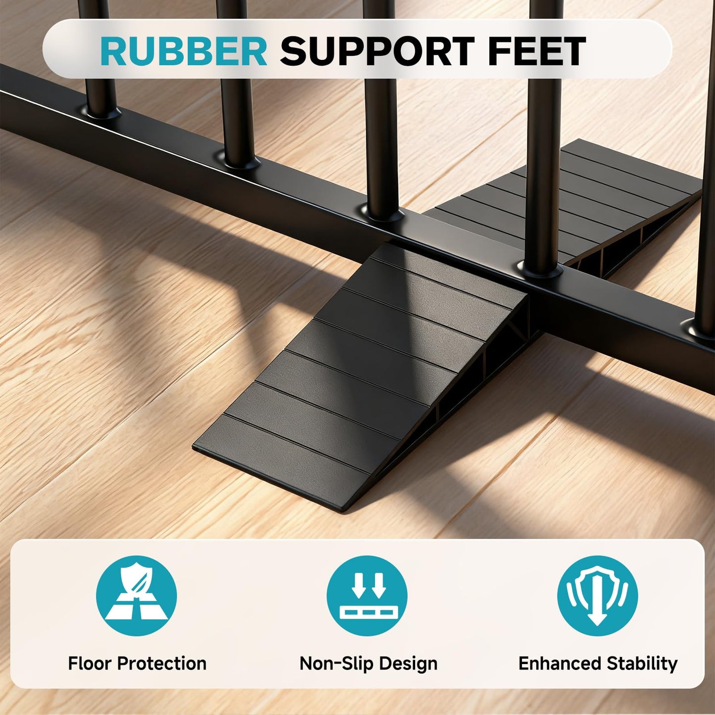 Snagle Paw Extra Wide Dog Gate,Free Standing Dog Fence with Door, Up to 52 Inch Wide Pet Gate with Support Feet for Stairs, Hallways, Doorways, Yard (Black, 2 Panels)