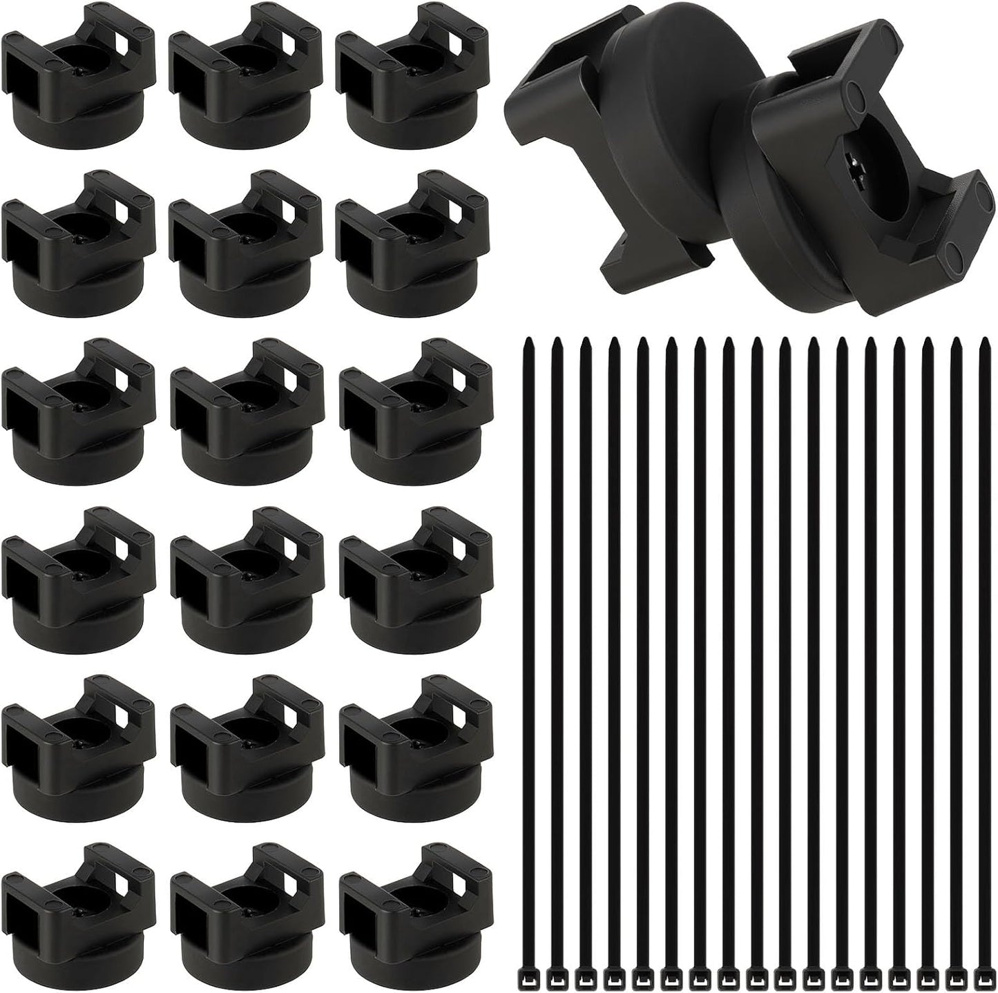 20 20mm 100 Magnetic Cable Clips Zip Tie Mount Base, Include Pcs Magnetic Wire Cable Holders with Pcs Heavy Duty Zip