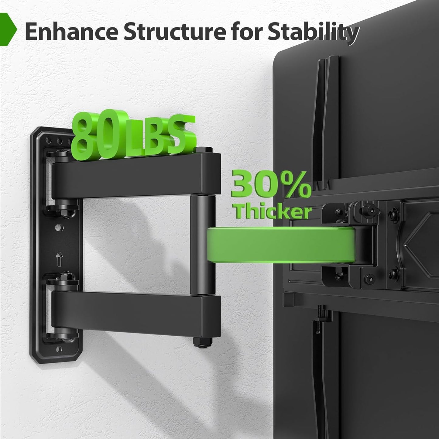 26-60 Inch 80 lbs, 400x400mm USX MOUNT Swivel TV Wall Mount for TVs up to Single Articulating Arm, Full Motion TV Wall