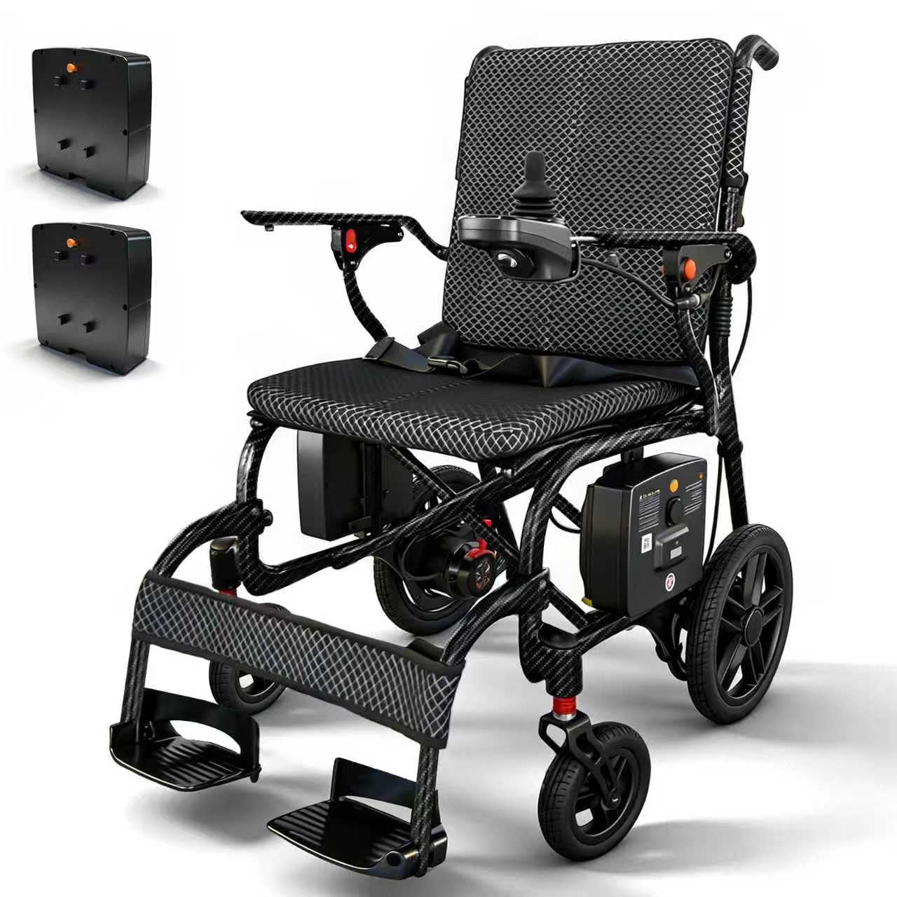 SOFTFISH 26 LBS Carbon Fiber Electric Wheelchair for Adults-25 Miles Long Range, Power Motorized Wheelchair, Lightweight Electric Wheelchair Foldable with 2 Lithium Batteries for All Terrain