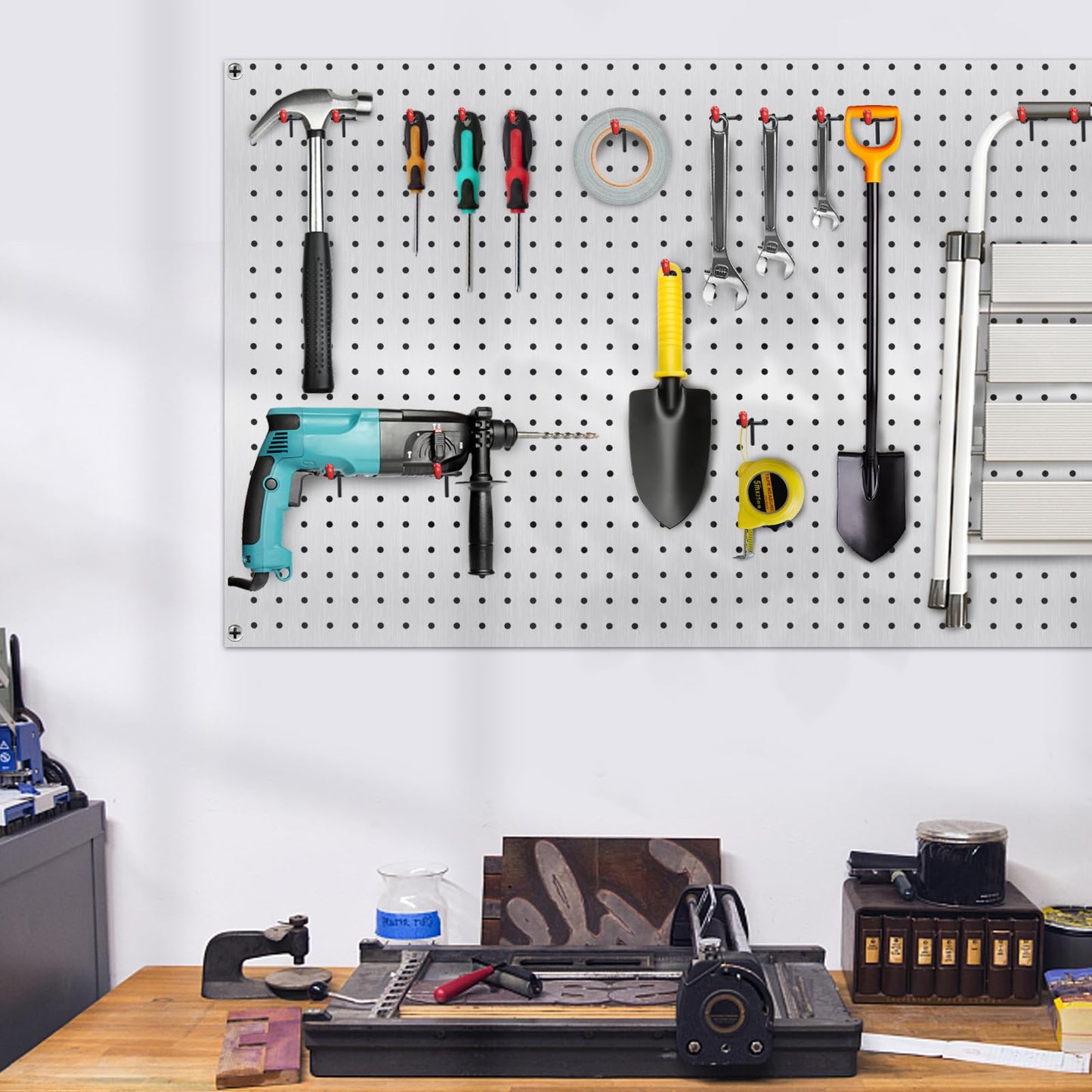 Onsski Pegboard Hooks for Hanging - Peg Board Organizer Accessories Fit New Metal Peg Board Storge Tool 2in 50Pcs