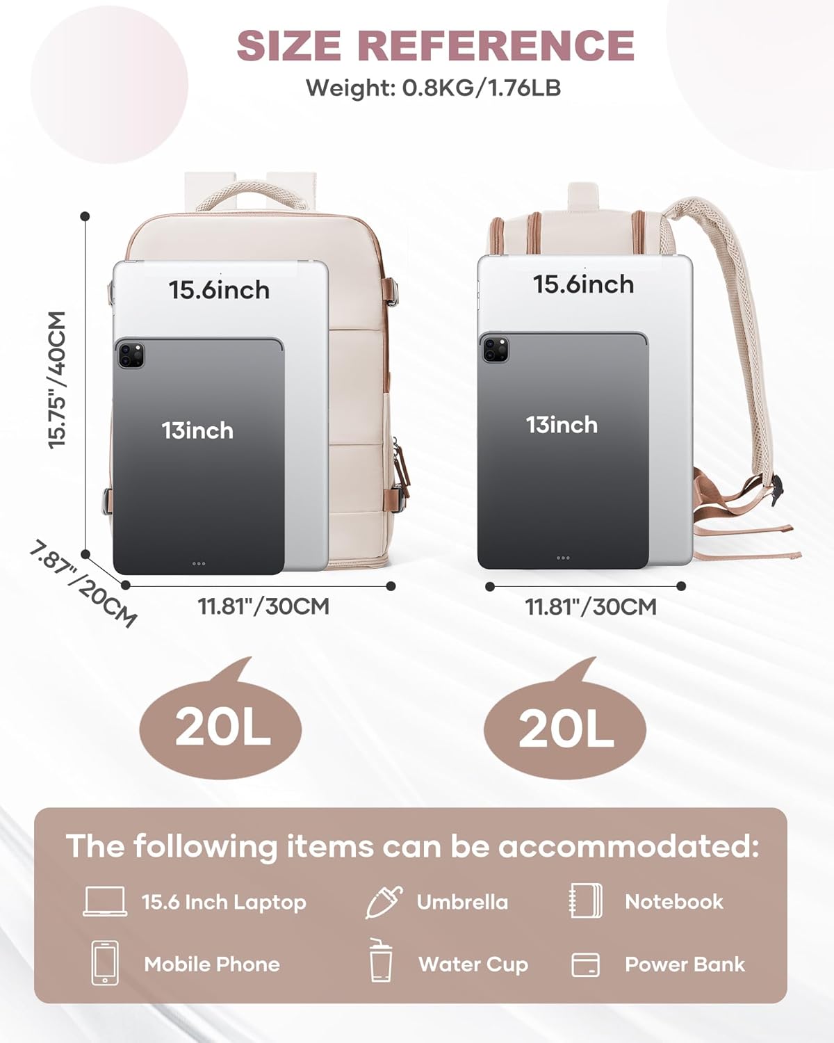 coowoz Backpack Backpacks Backpack 20L Travel Carry On for Women Man Gym with Laptop Compartment Mochila de Viaje