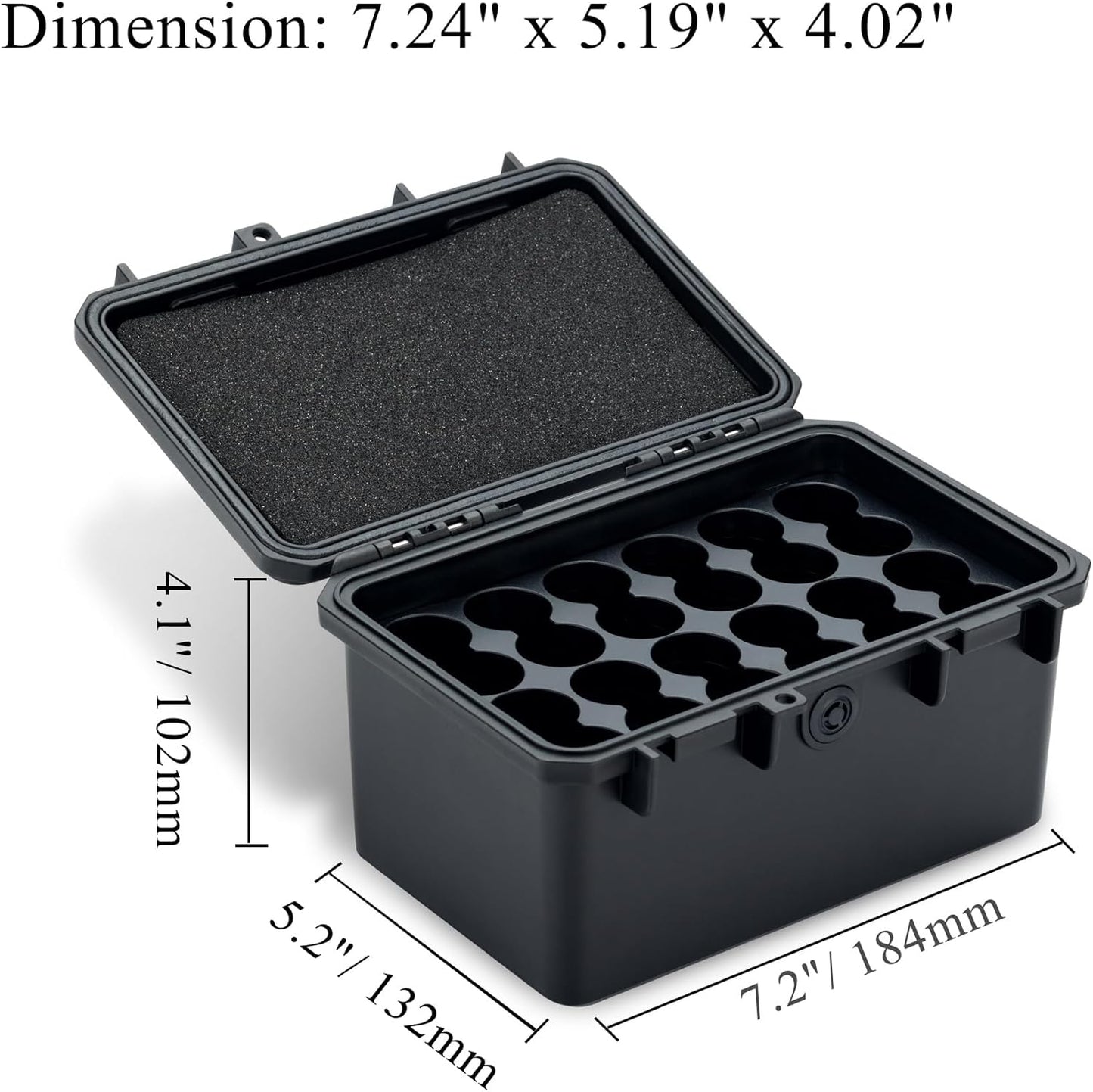 KIWIFOTOS 24 21700/20700 IP67 Slots Battery Storage Case Waterproof Hard Case Batteries Caddy Organizer Holder
