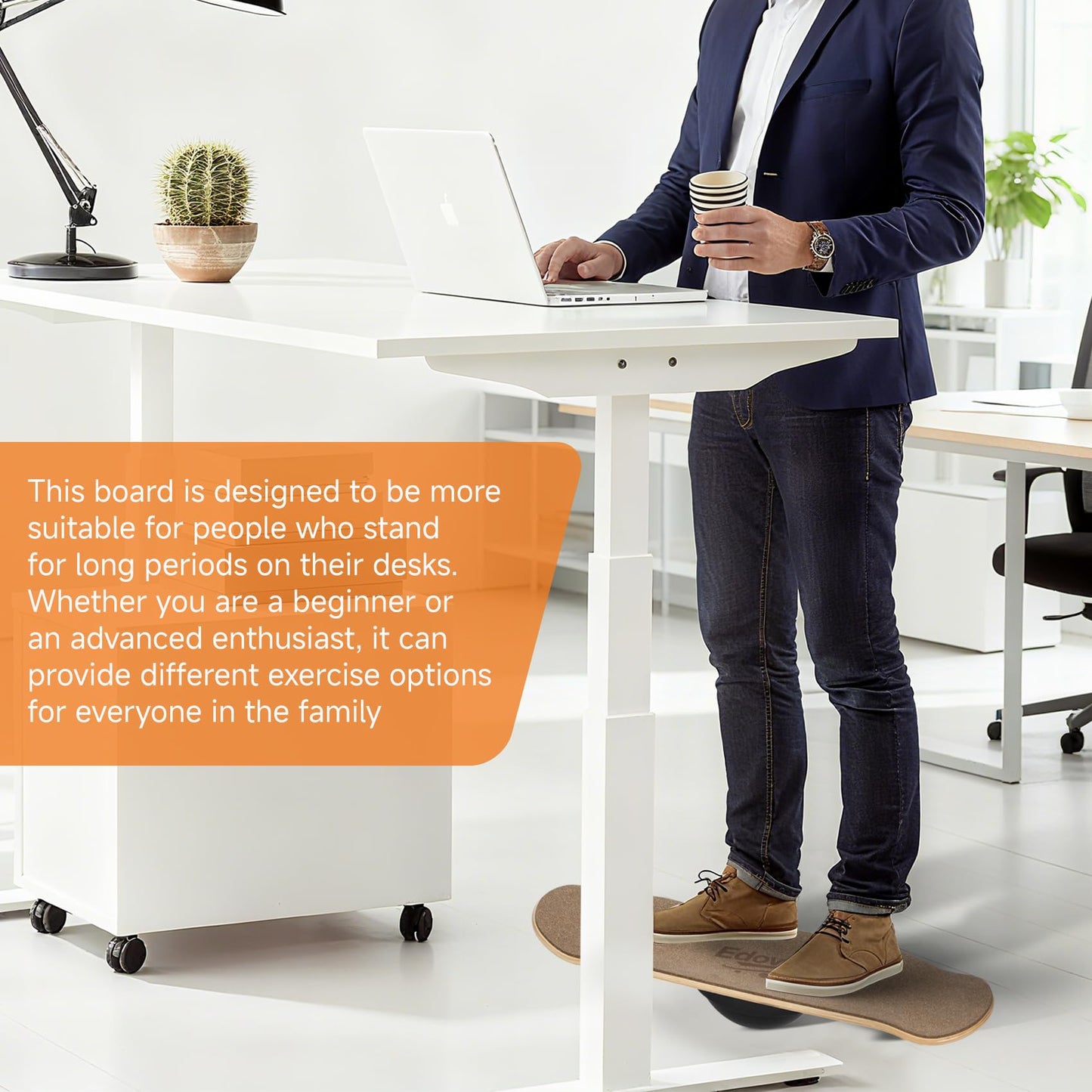 Edovaf Balance Board- Gift for Adults & Kids,Wood Wobble Balance Trainer Board,Premium Slip-Resistant Surface Portable Fitness Equipment,Suitable for Core Workout, Standing Desk Exercise, Home Gym, Yoga