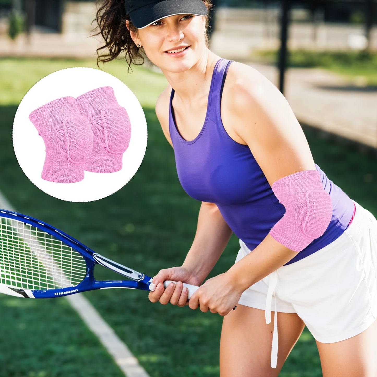 Aiyorse Compression Elbow Pads Arm Brace,Support Fitness Arm Protector Badminton Basketball Breathable Sleeve Wrap Soft Support Cushion for Men and Women(Pink)