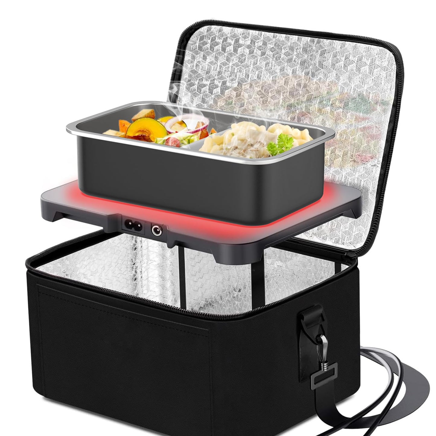 Bakpoco Stainless Steel Bento Lunch Box for Adult, 42oz Leak-Proof Lunch Box Containers, Microwave-Safe, with Adjustable Divider, Convenient Metal Lunchbox for Work, Travel