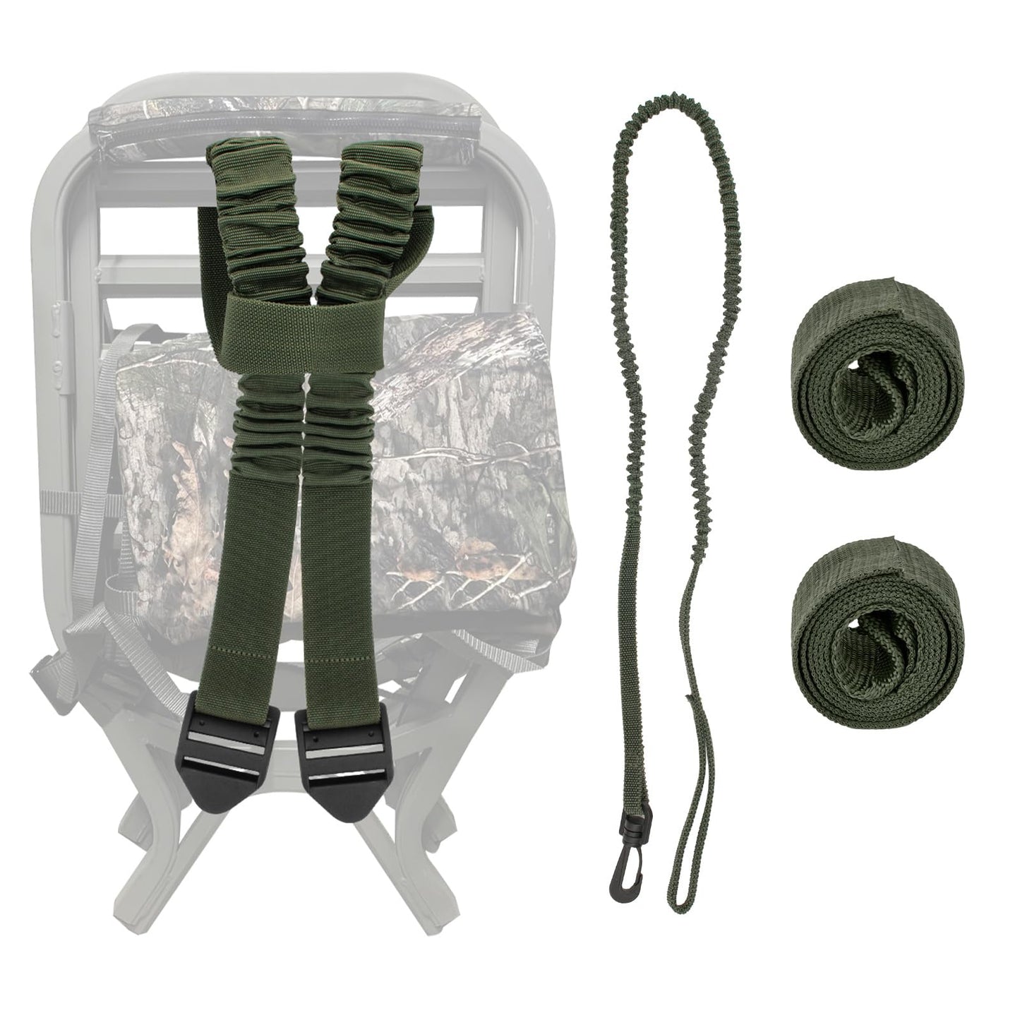 Trdzi Universal Shoulder & Tether Straps for Summit Treestand for Most Tree Stand Climbers with Platform Slats | Hunting Climbing Stand Backpack Straps