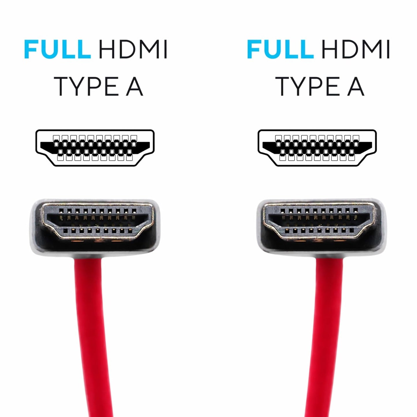 2.0 12"- 24" 4K 60Hz 18Gbps, 3D, KONDOR BLUE | Ful HDMI Type A Male to Male Coiled Braided Cable | HDR, Reinforced |