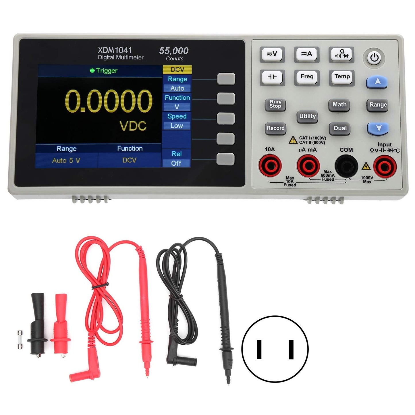 LiebeWH Digital Multimeter Mini Desktop True RMS 55000 Counts LCD Display Voltage Current Tester(US Plug)