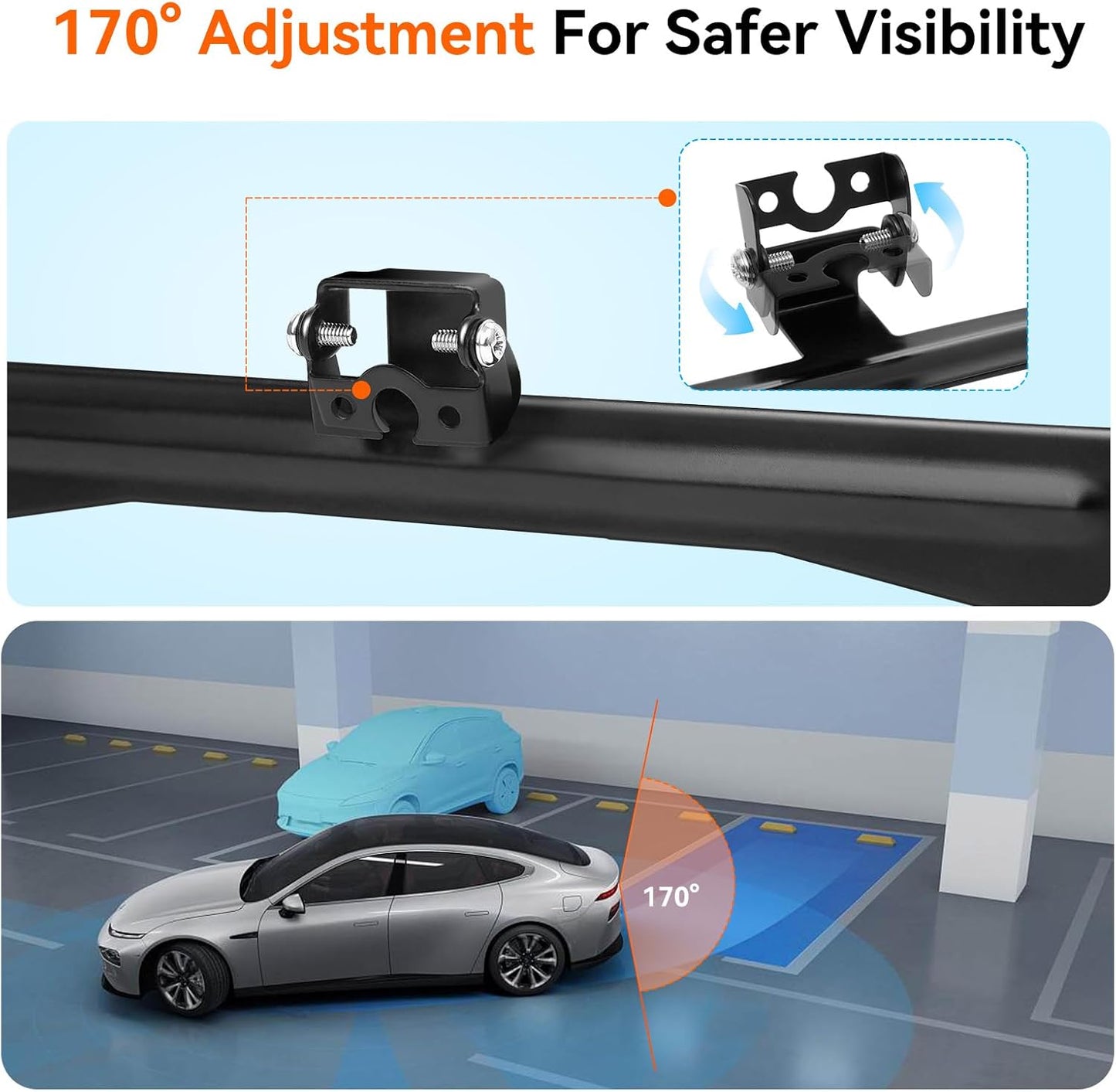 Fnysmkv Universal Rear View Camera License Plate Bracket, Upgraded Anti-Rust Paint Full Stainless Steel Backup Camera