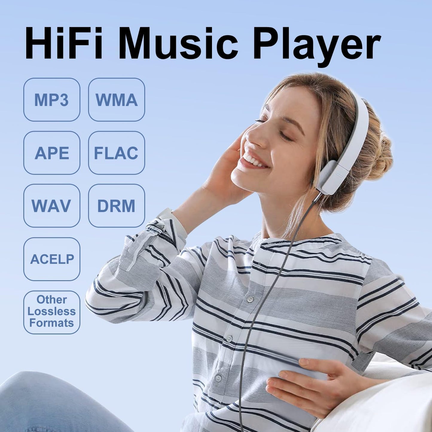 KeenPlus 64GB MP3 5.3, 1.8 inch 128GB(Black) Player with Bluetooth Screen Portable Music Player with Speaker, FM Radio