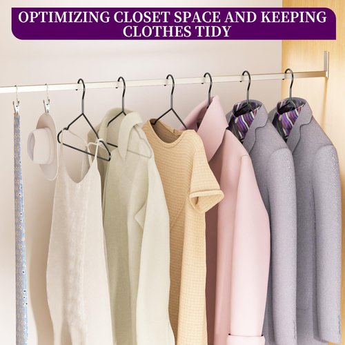 60Pack Metal Wire Hangers+5 Clothes Pins, 16.5" Wire Clothes Hangers for Standard Sized Shirt, Suits, Jackets, Skirts, Ultra Thin Space Saving, Bulk for Home and Commercial