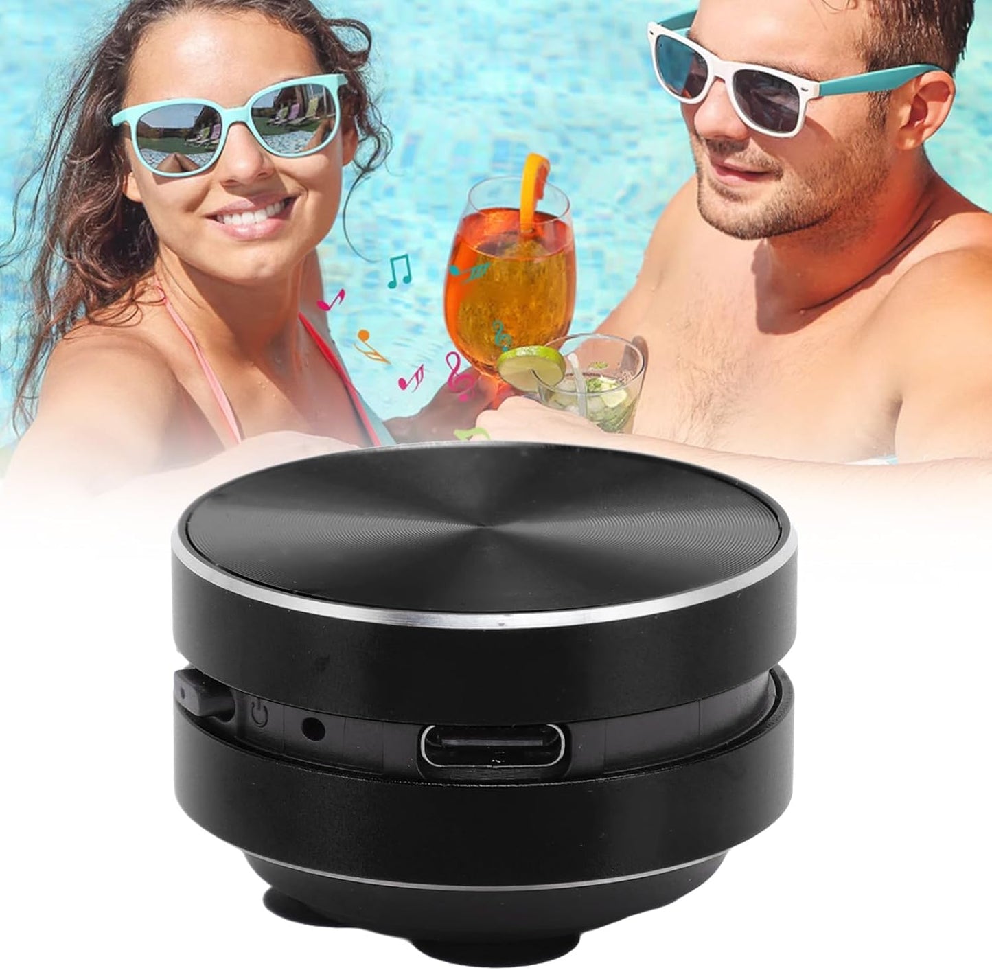 Yunseity Bluetooth Bone Conduction Speaker, Stereo Bass Sound Portable Speaker, Built in Mic Mini Music Player