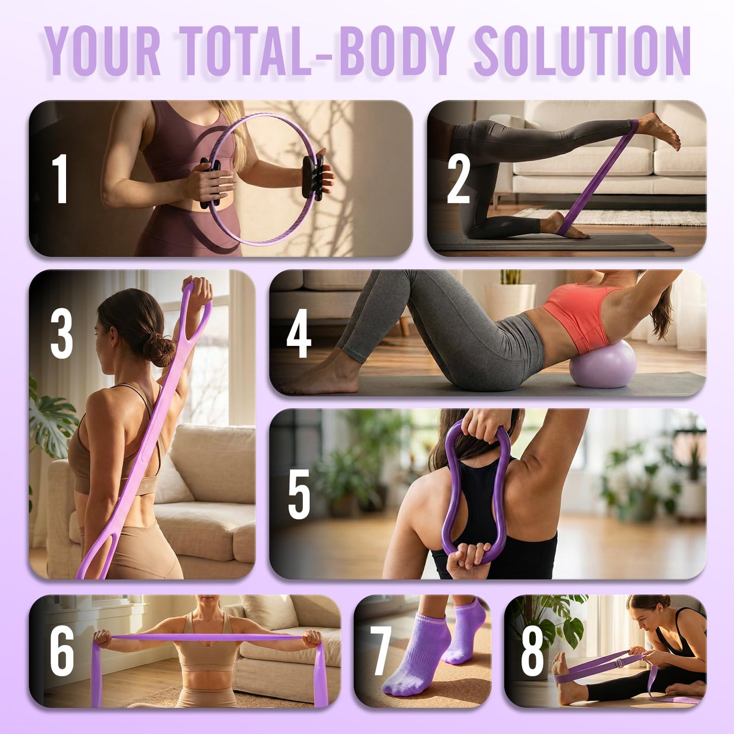 Pilates Ring Kit for Women, Pilates Equipment – 14.5" Home Magic Circle Workout with Pilates Ball, Resistance Bands, Better me Pilates Essentials Starter Set for Beginners Toning Shape Full Body