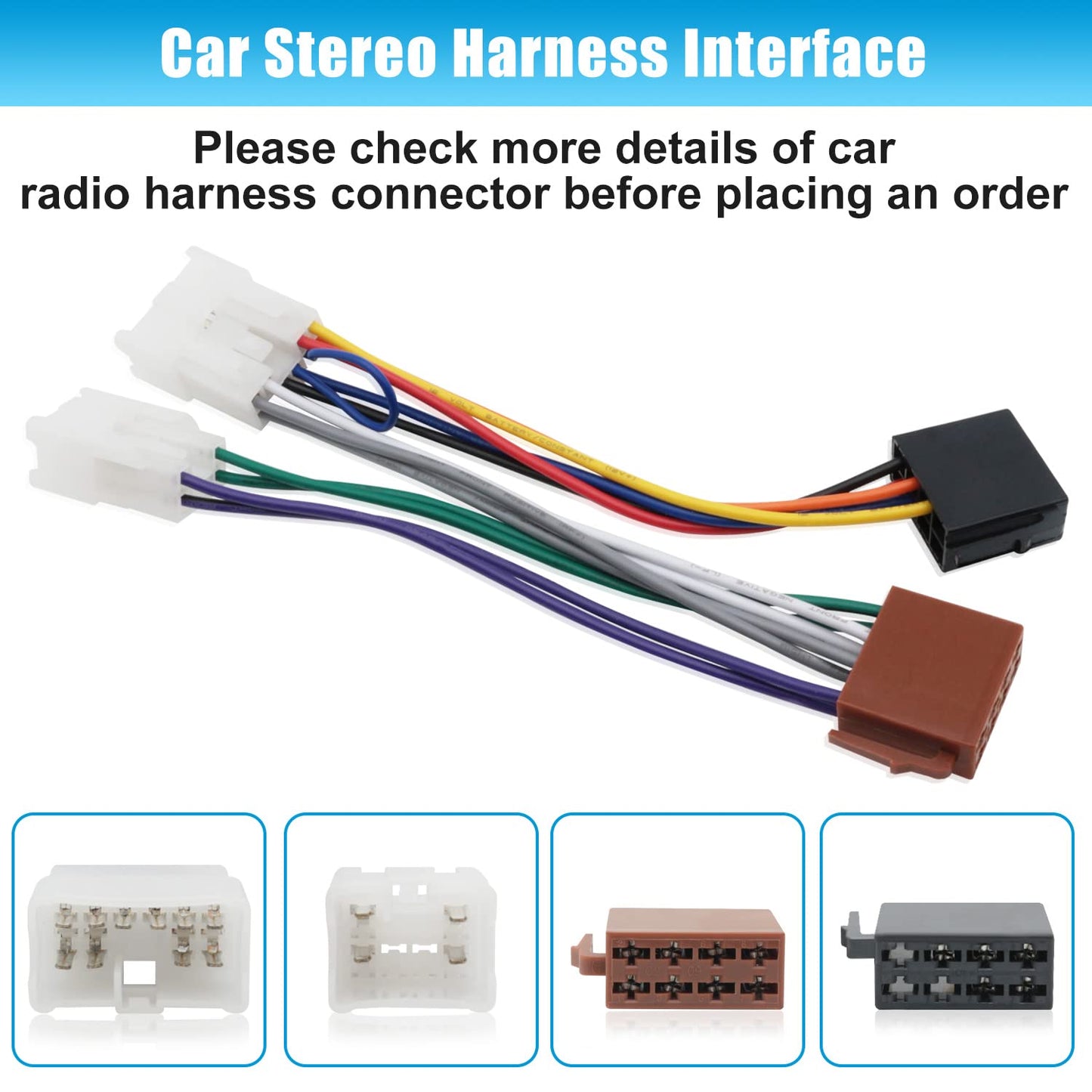 RAV4 Wiring Harness Replacement for Toyota Corolla Camy Highlander ISO Radio Wire Cable Car Stereo Power Speaker