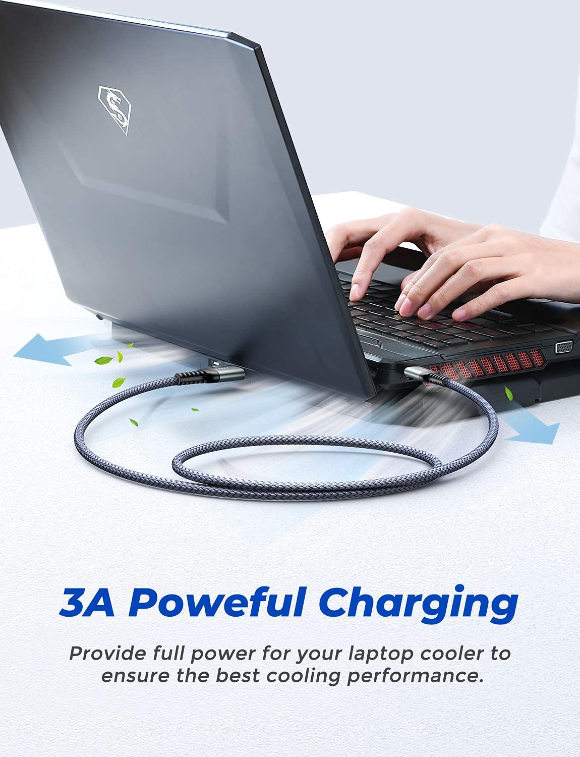 3.0 Cooler,6.6Ft/Grey, 2 Pack AINOPE USB to USB Cable, USB A to A Male to Male Cable [Never Rupture] Double End Type A