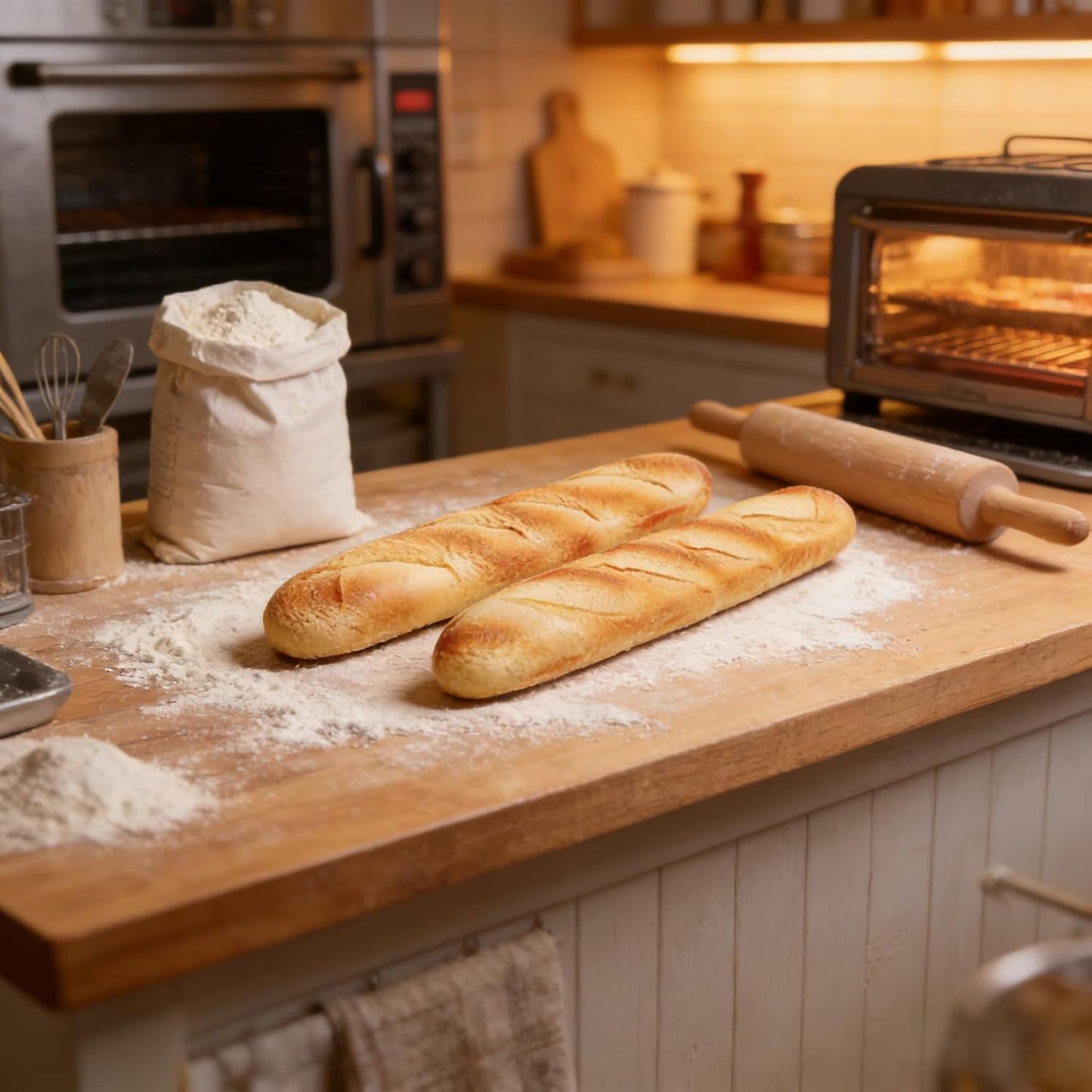 MHFOOU 13.6IN Artificial French Baguette Bread, Realistic Fake Loaf Simulation Baguette Simulation French Loaf Dessert