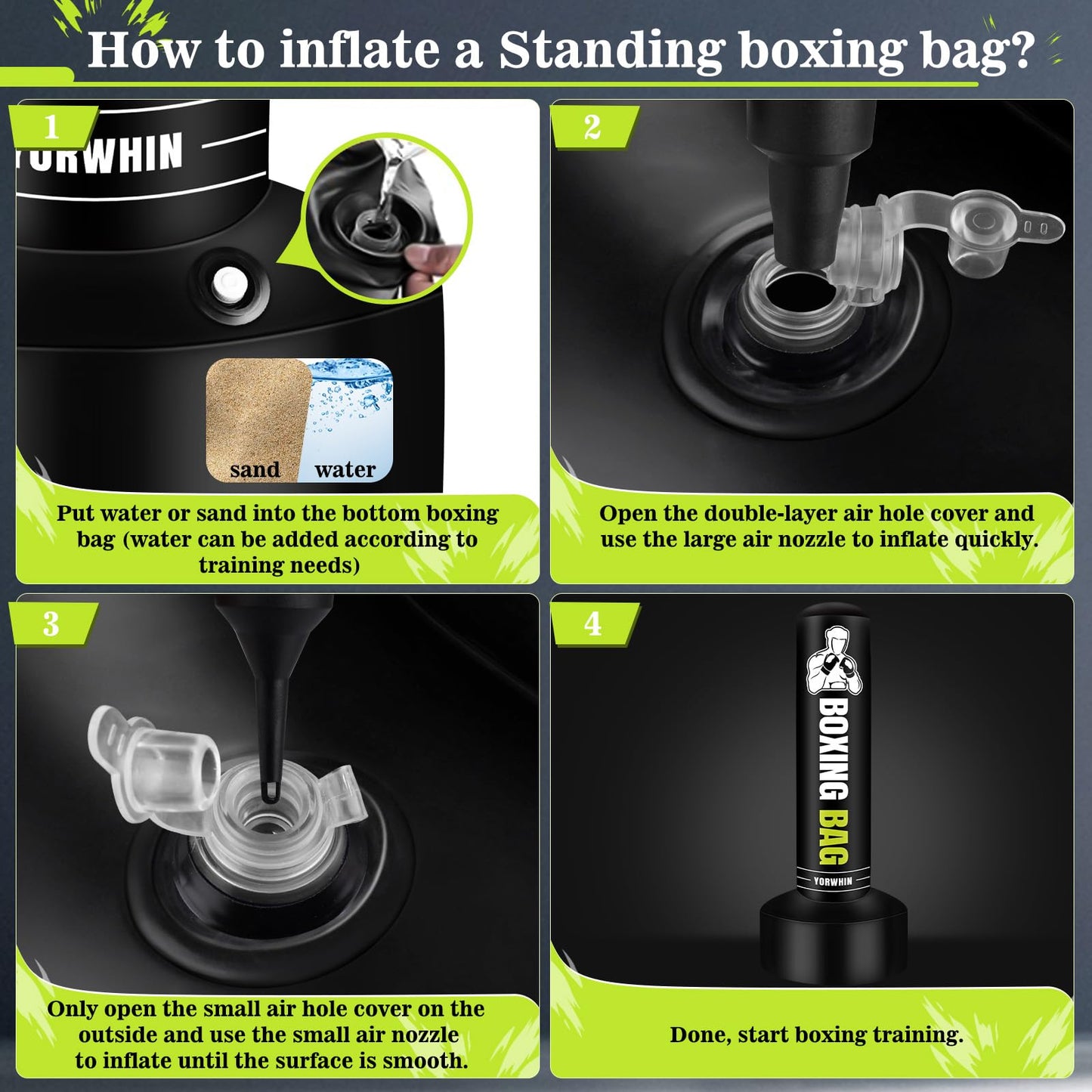 Freestanding Punching Bag for Adults Teens, 70'' Heavy Boxing Bag with Stand with Gloves, Pump and Jump Rope, Women Men Standing Kickboxing Bag for MMA Training Muay Thai Fitness Karate Home Gym