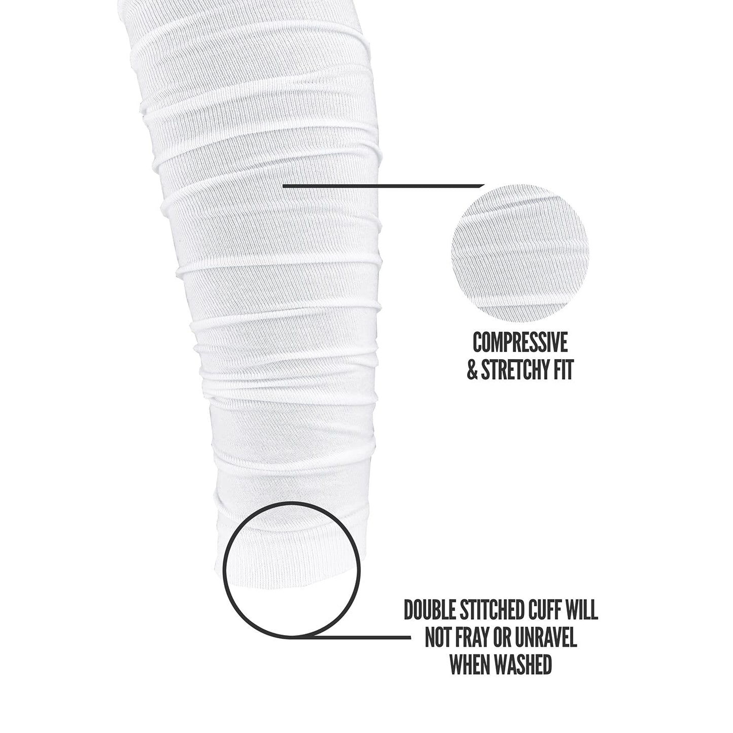 Nxtrnd Football Leg Sleeves, Calf Sleeves for Men & Boys, Sold as a Pair (White)