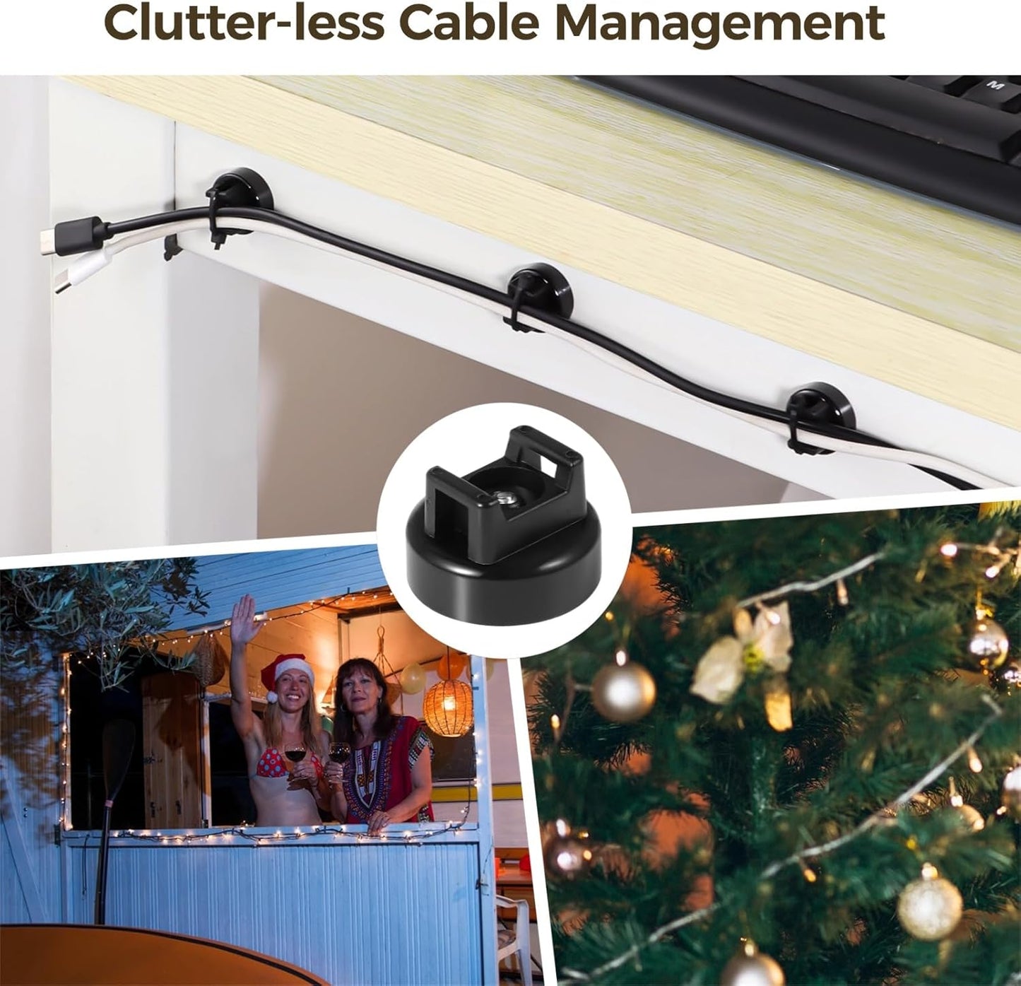 20mm, 15 Pack 50 Magnetic Zip Tie Mounts Cable Tie Mount Bases with Zip Ties, Heavy Duty Cable Clips for Wire