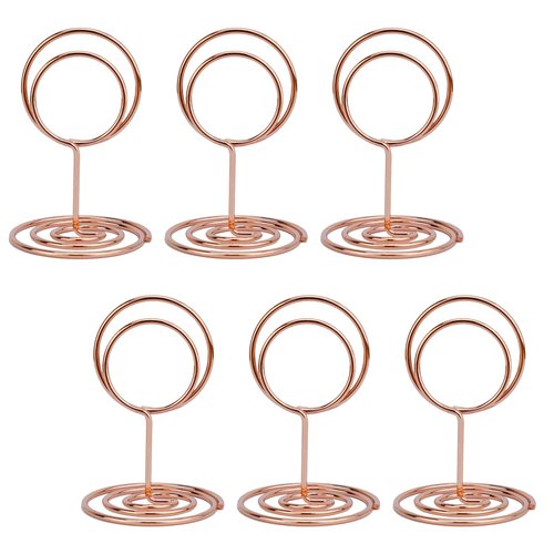 Jofefe 20Pcs Table Number Holders, Place Card Holder, Mini Table Card Holders, Cute Picture Holder Photo Holders for Wedding Reception Party, Table Centerpieces (Rose Gold)