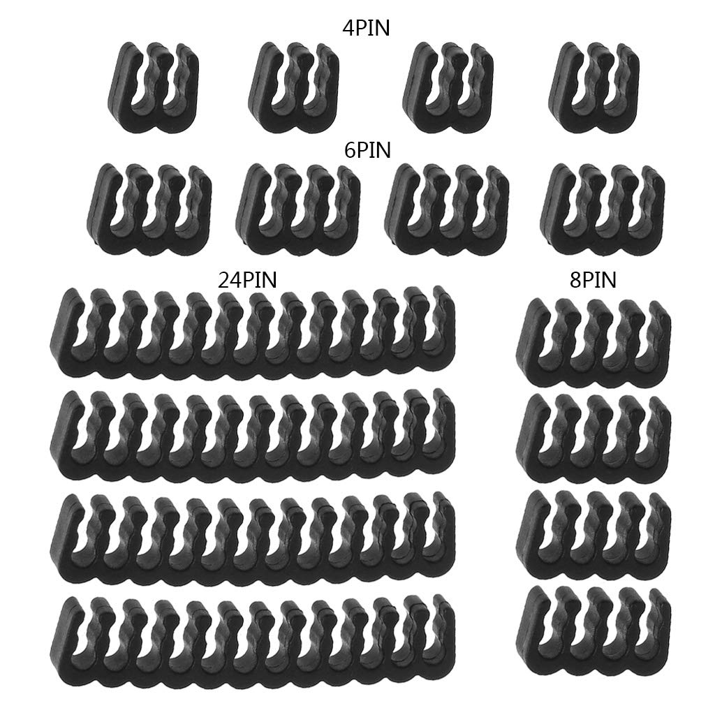 Rooyar 2.5-3.2mm 4/8/6 /24Pin PP Cables Comb Clamp Clip Dresser for PC Power Cables Wiring for PC GPU Collect Clips