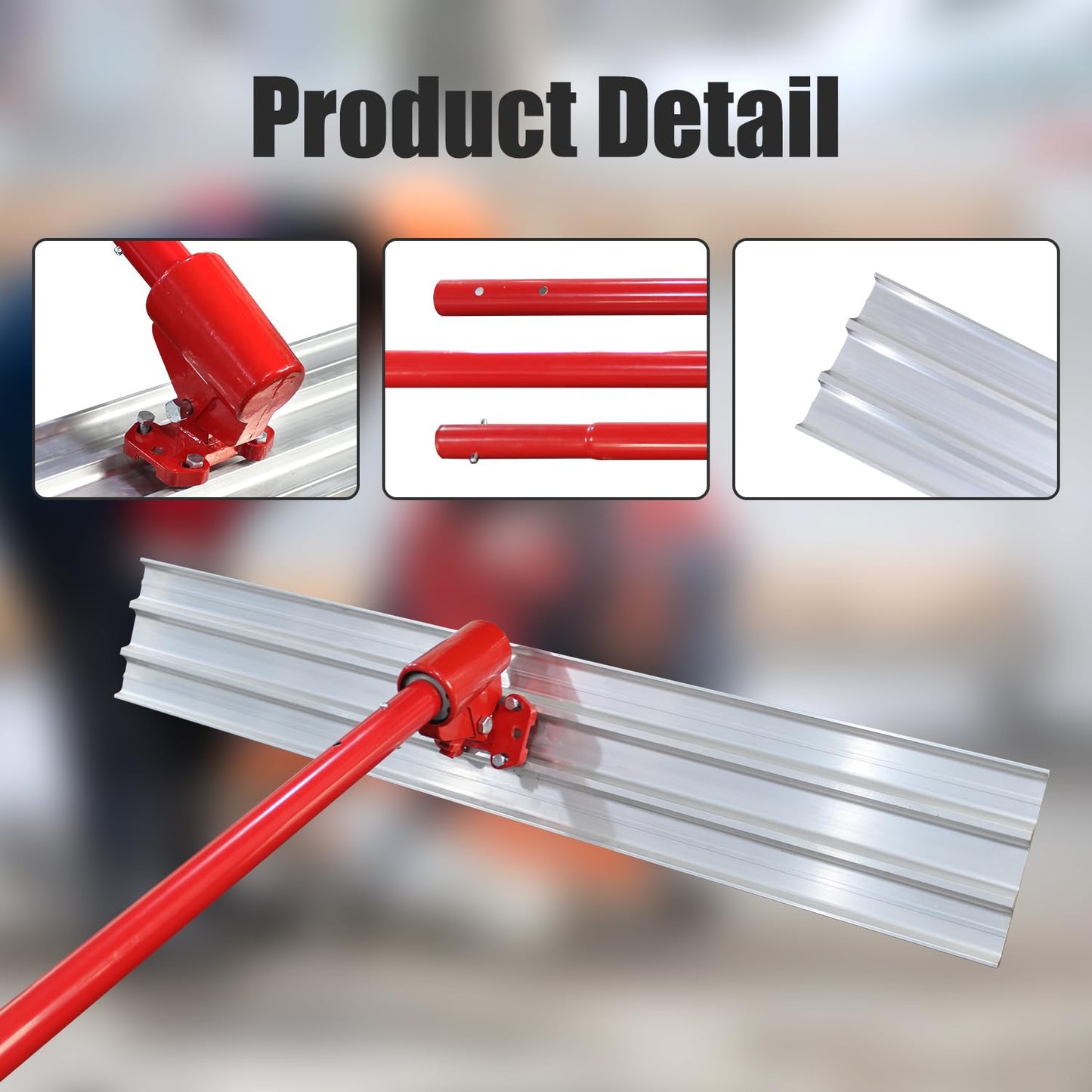 Concrete Bull Float Tools Kit 48"x8" Cement Trowel Tools, Aluminum Magnesium Alloy Concrete Screeding and Finishing Tool Kit with 48" Handle x4 and Bull Float Bracket