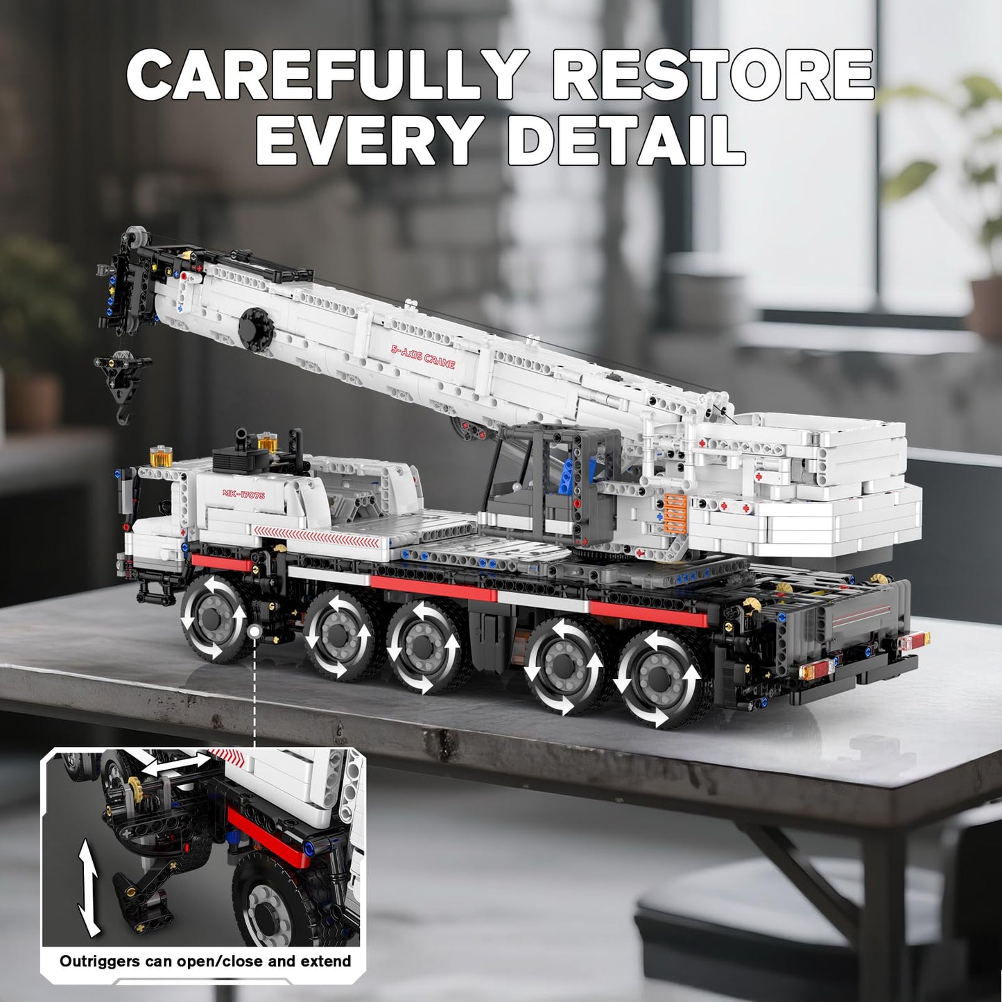 Mould King Construction Crane Building Sets, 17075 APP Programmable Construction Vehicle Model, Large Vehicles Crane Building Kits Gift for Adult/Collections Enthusiasts(3248 Pieces)