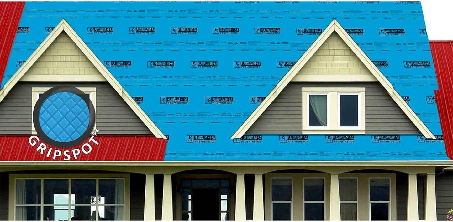 FT Synthetics Platinum HT-B Self-Adhering Roofing Underlayment, 41 mil, High-Temp Ice & Water Shield, 100% Butyl, Nail Sealable, UV Resistant, ASTM Certified, Lifetime Warranty (36" x 67')